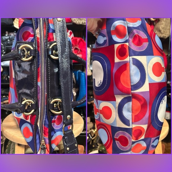 2008 SET Coach Madison Op Art Julianne Shoulder Bag w/ Fold-over Clutch Wristlet - Picture 5 of 15